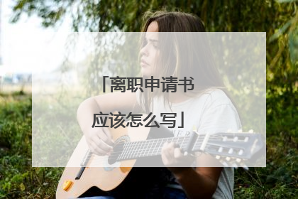 离职申请书应该怎么写