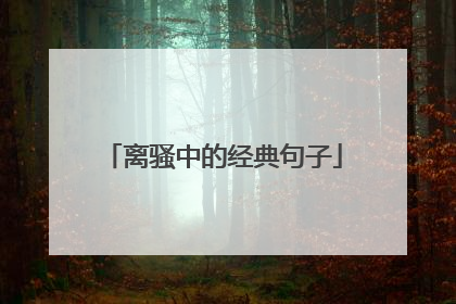 离骚中的经典句子