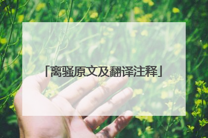 离骚原文及翻译注释