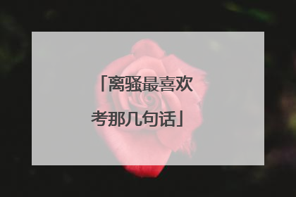 离骚最喜欢考那几句话