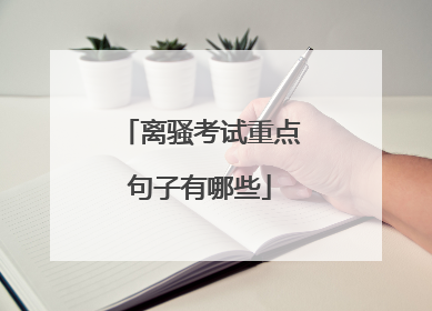 离骚考试重点句子有哪些