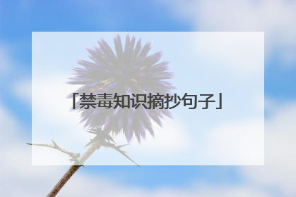 禁毒知识摘抄句子