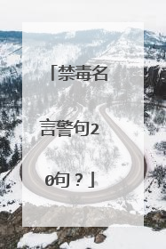 禁毒名言警句20句?