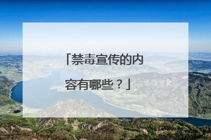 禁毒宣传的内容有哪些？