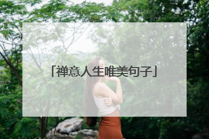禅意人生唯美句子