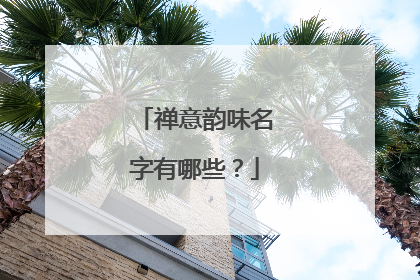 禅意韵味名字有哪些?