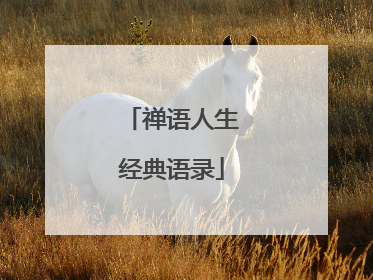 禅语人生经典语录