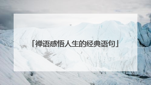 禅语感悟人生的经典语句