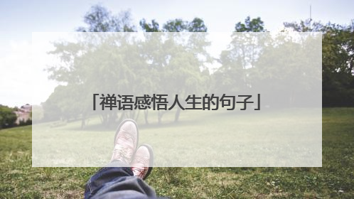 禅语感悟人生的句子