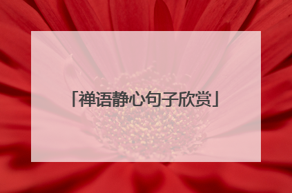 禅语静心句子欣赏