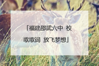 福建邵武六中 校歌歌词 放飞梦想