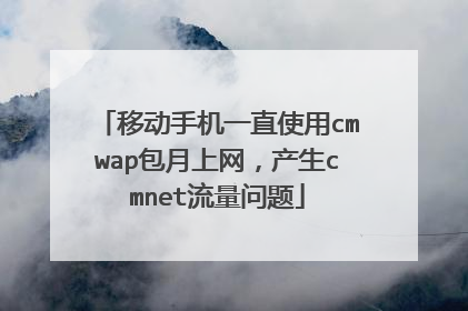 移动手机一直使用cmwap包月上网，产生cmnet流量问题