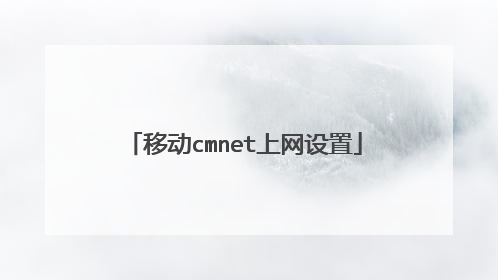 移动cmnet上网设置