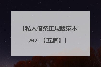 私人借条正规版范本2021【五篇】
