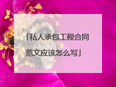 私人承包工程合同范文应该怎么写