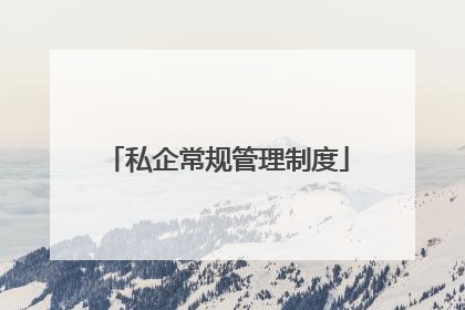 私企常规管理制度