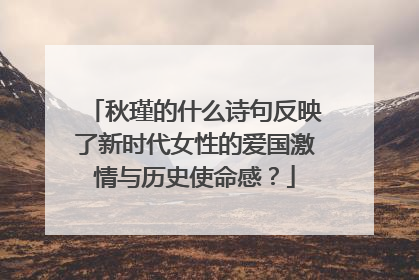 秋瑾的什么诗句反映了新时代女性的爱国激情与历史使命感?