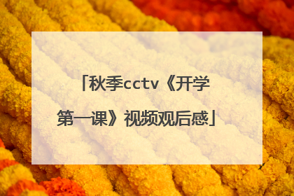 秋季cctv《开学第一课》视频观后感