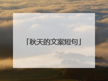 秋天的文案短句