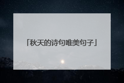 秋天的诗句唯美句子