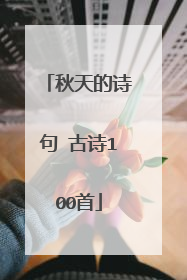 秋天的诗句 古诗100首