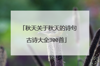 秋天关于秋天的诗句古诗大全300首