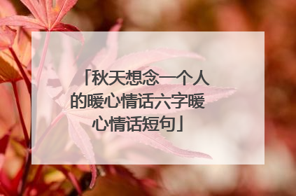 秋天想念一个人的暖心情话六字暖心情话短句