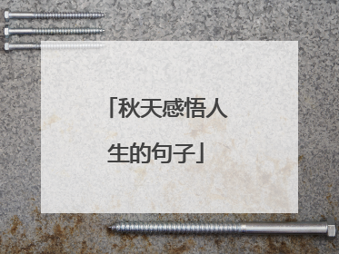 秋天感悟人生的句子