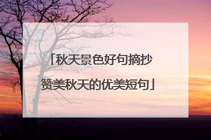 秋天景色好句摘抄 赞美秋天的优美短句
