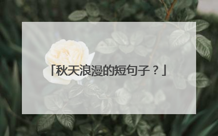 秋天浪漫的短句子？