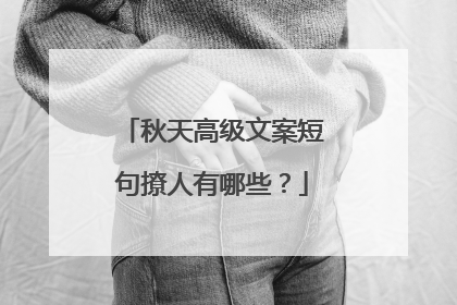 秋天高级文案短句撩人有哪些?