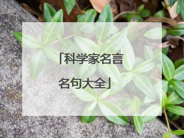 科学家名言名句大全