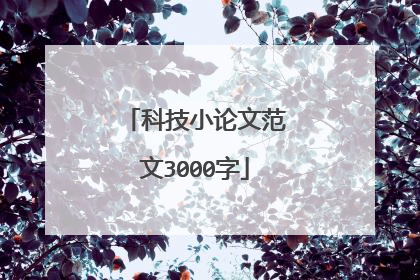 科技小论文范文3000字