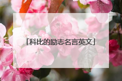 科比的励志名言英文