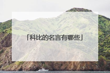 科比的名言有哪些