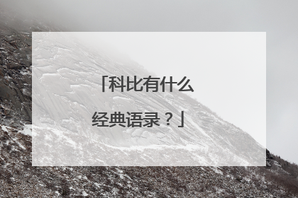 科比有什么经典语录?