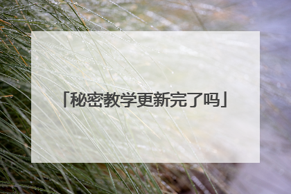秘密教学更新完了吗