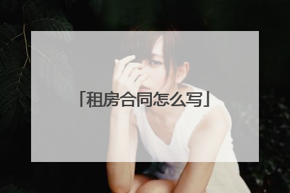 租房合同怎么写