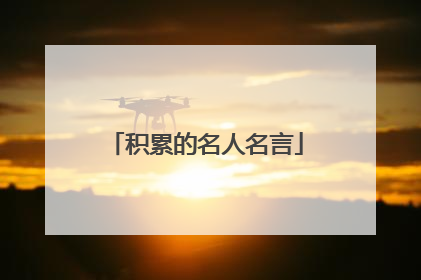 积累的名人名言