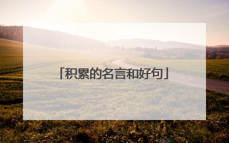 积累的名言和好句