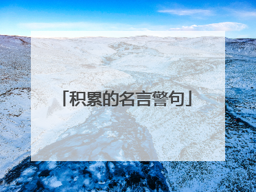 积累的名言警句
