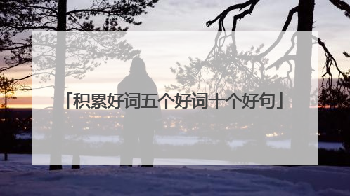 积累好词五个好词十个好句