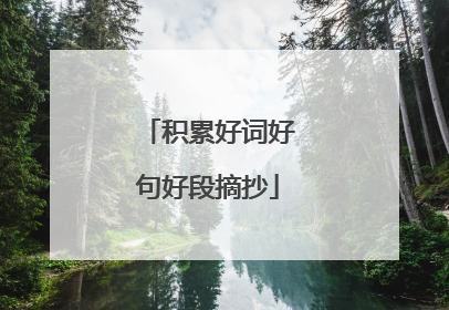 积累好词好句好段摘抄