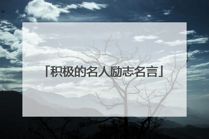 积极的名人励志名言