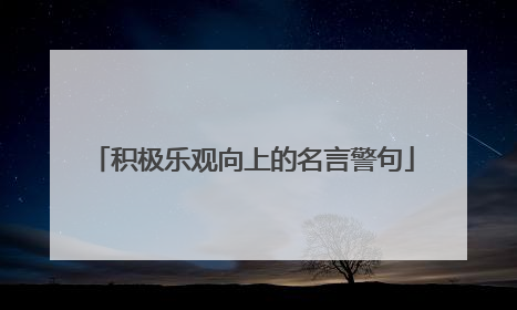 积极乐观向上的名言警句