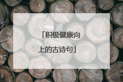 积极健康向上的古诗句