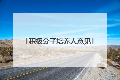 积极分子培养人意见