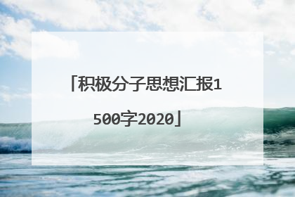 积极分子思想汇报1500字2020