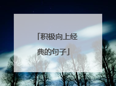 积极向上经典的句子