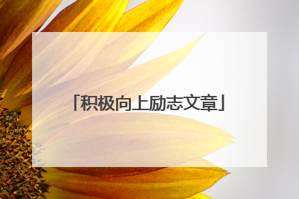 积极向上励志文章